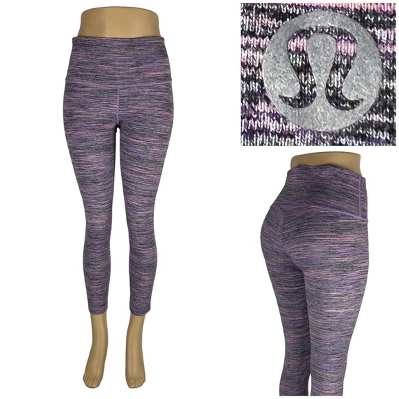lululemon athletica Pants - Lululemon Womens 8 Leggings Wunder Under Crop Heathered Purple 26” Inseam EUC